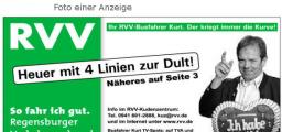 „Der kriegt immer die Kurve.“ Mit seiner Anzeigen-Kampagne für den Dultbus beweist der RVV Sinn für Humor