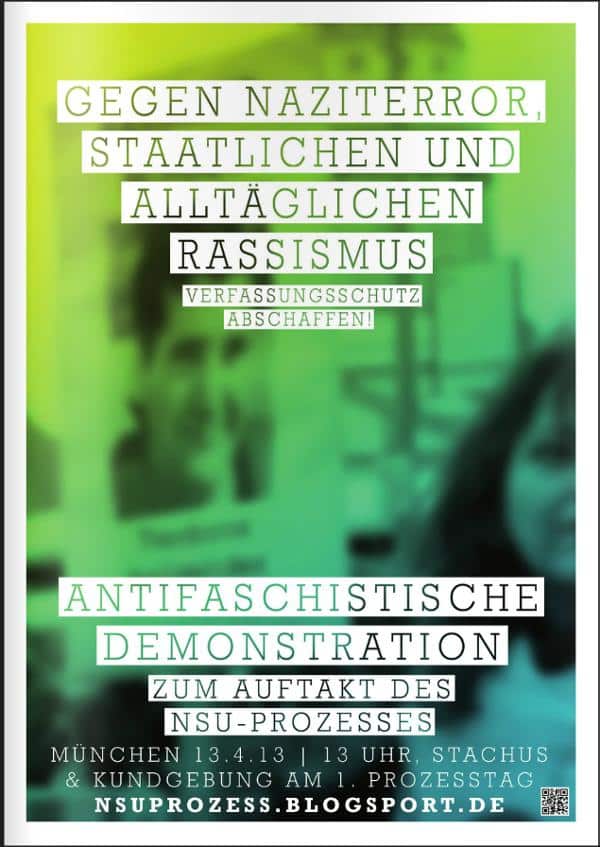 Zum Auftakt des NSU-Prozesses ist am 13. April in München eine Großdemonstration geplant.