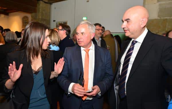 Drittstärkste Fraktion im Stadtrat, aber trotzdem verloren: die Grünen (Im Bild: Kandidatin Judith Werner, Stadtrat Jürgen Huber und Jürgen Mistol). Foto: Staudinger