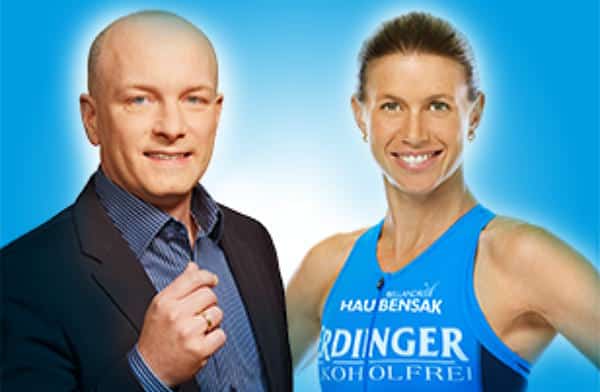 Fitness-Trainerin und Unterstützerin: Sonja Tajsich mit dem damaligen Oberbürgermeister-Kandidaten auf einem Wahlkampf-Foto. Foto: pm