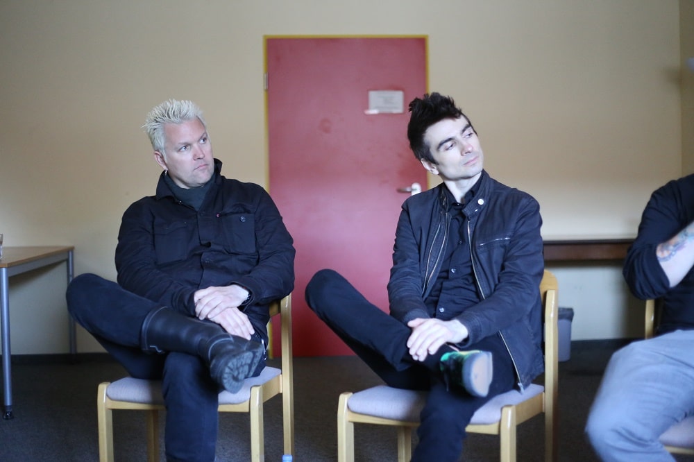 Pat Thetic (l.) und Justin Sane von Anti-Flag waren am Mittwoch in Regensburg. Foto: ld.