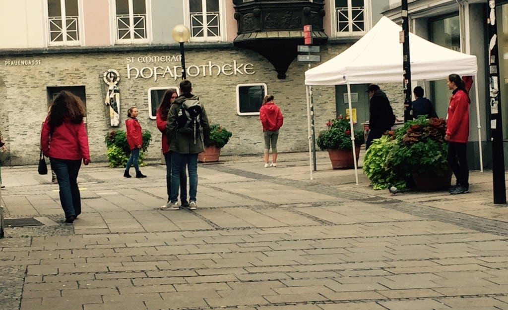 Spierutenlauf durch die Regensburger Altstadt: die erste Station...