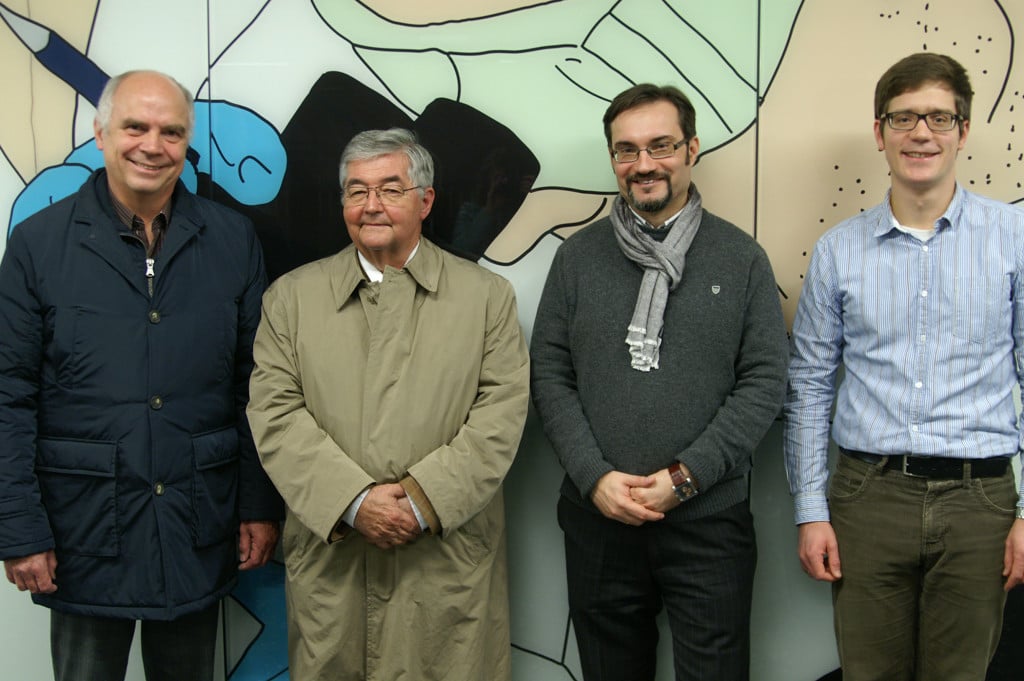 Der neue Vorstand des Alumnivereins ESdUR (von rechts nach links): Hartmut Duppel, Dr. Dario Vidojković, Wolfgang von Seiche-Nordenheim und Herbert Voß (Foto: Kerzdörfer)