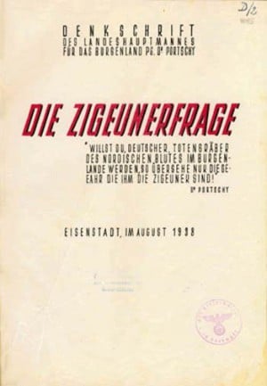 Titelblatt der Schrift "Die Zigeunerfrage" (1938) des österreichischen NS-Funktionärs Tobias Portschy.