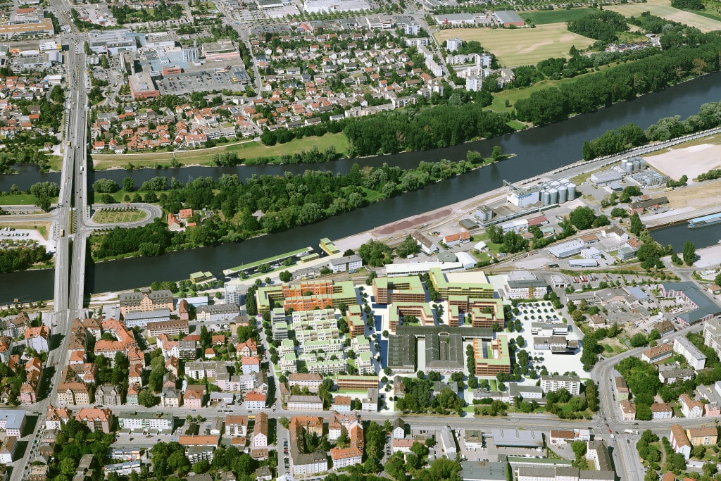 Das Marina Quartier: für die einen ein lukratives Geschäft, für die Stadt Regensburg ein Millionengrab. Luftbildmontage: C.A. Immo Deutschland