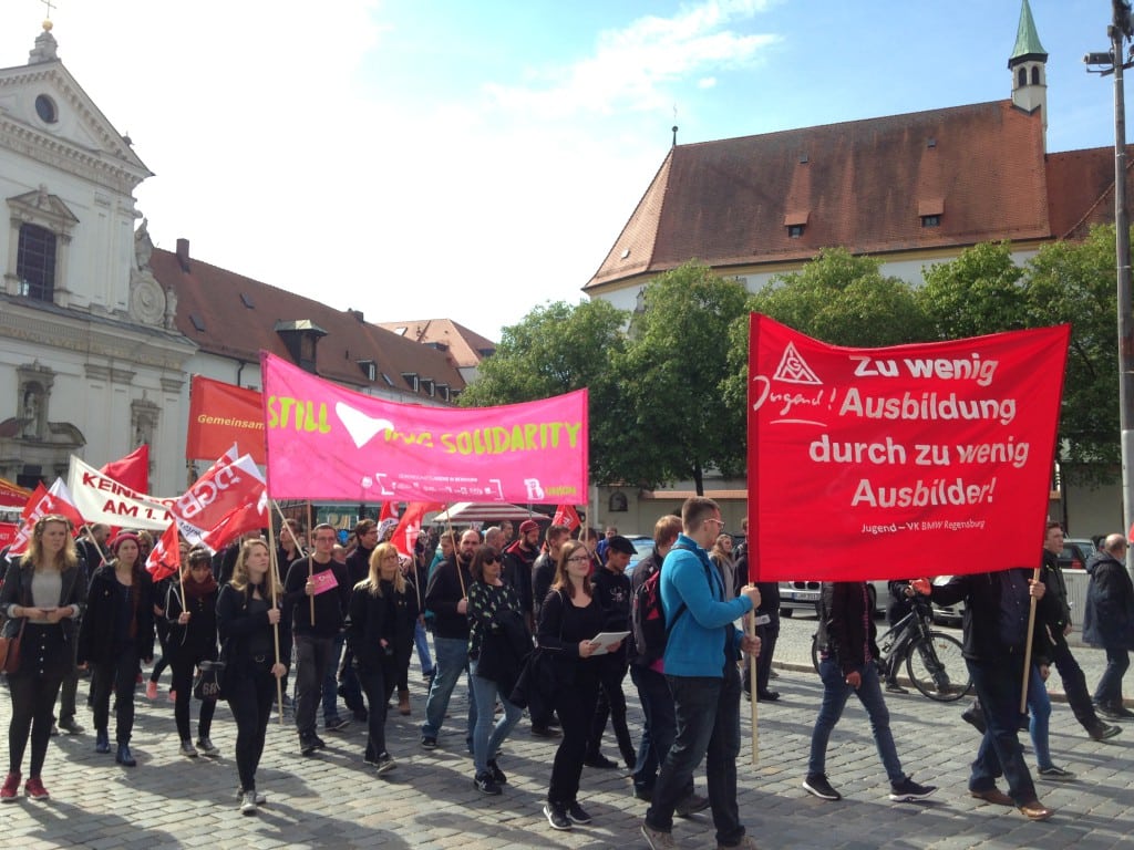 1. Mai in Regensburg: Mit Verstimmungen. Foto: om