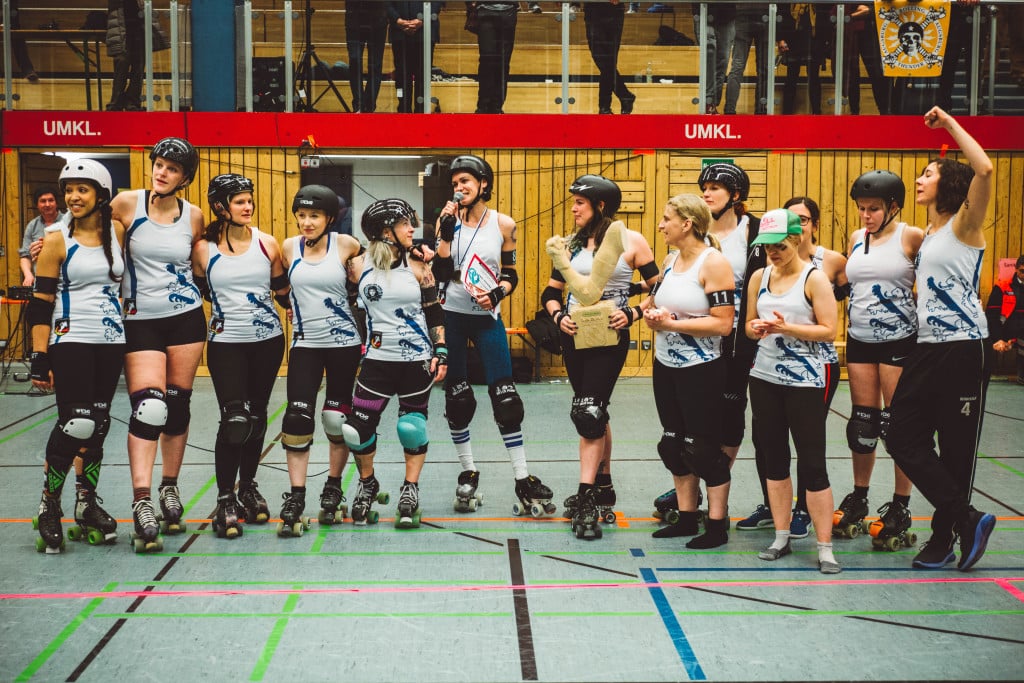 1. Bayerische Meisterinnen: Munich Dynamite. Bild: Roller Derby Regensburg