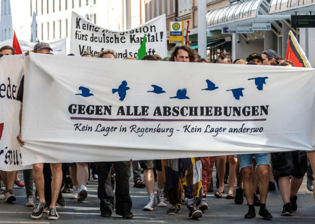 Demonstration gegen das "Abschiebelager" im Frühjahr. Foto: Archiv/ Bothner