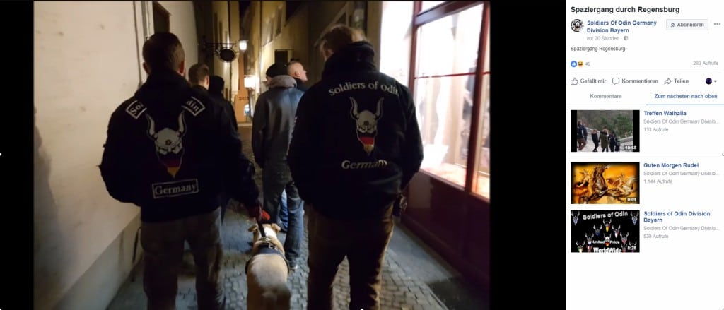 "Spaziergang durch Regensburg": Video auf der Facebook-Seite der "Soldiers of Odin"